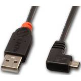 Lindy En kontakt Kablar Lindy USB A-USB Micro-B Angled 0.5m