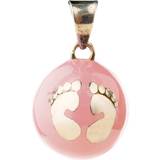 Babylonia Bola Pink with Gold Feet Pendant - Pink/Gold