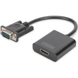Digitus Standard HDMI-Standard HDMI - USB-kabel Kablar Digitus VGA-HDMI/3.5mm/USB B Micro M-F 0.2m