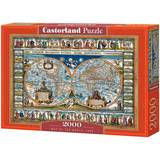 Castorland Pussel Castorland Map of The World 1639 2000 Bitar