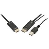PVC - Standard HDMI-Standard HDMI - USB-kabel Kablar Lindy HDMI - HDMI/USB A 10m
