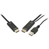 PVC - Standard HDMI-Standard HDMI - USB-kabel Kablar Lindy HDMI - HDMI/USB A 30m