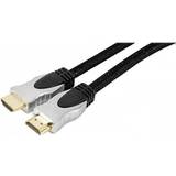 HDMI-kablar - Silver - Standard HDMI-Standard HDMI Exertis Connect Gold HDMI-HDMI 2m