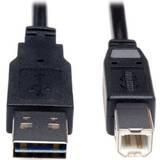 Koppar - USB A-USB B - USB-kabel Kablar Tripp Lite Reversible USB A - USB B 2.0 0.9m
