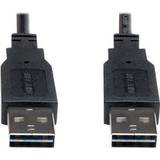 Koppar - Svarta - USB A-USB A - USB-kabel Kablar Tripp Lite Universal Reversible USB A - USB A 2.0 0.9m