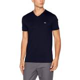 Lacoste Herr T-shirts Lacoste V-neck Pima Cotton Jersey T-shirt - Navy Blue