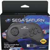 8 - Inga Handkontroller Retro-Bit Sega Saturn USB Controller - Black
