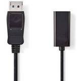 HDMI-kablar - Hane - Hona - Nickel Nedis DisplayPort-HDMI M-F 0.2m