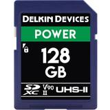 Delkin SDXC Minneskort Delkin Power SDXC Class 10 UHS-II U3 V90 300/250MB/s 128GB