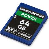 Delkin SDXC Minneskort Delkin Power SDXC Class 10 UHS-II U3 V90 300/250MB/s 64GB