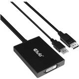 USB A Kablar Club 3D Dual Link DVI-D - DisplayPort/USB A PD F-M Adapter 0.6m