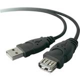 Belkin Gråa - USB-kabel Kablar Belkin USB A - USB A 2.0 M-F 3m