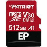 Patriot U1 Minneskort & USB-minnen Patriot EP Series microSDXC Class 10 UHS-I U3 V30 A1 90/80MB/s 512GB +Adapter