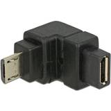 USB B micro Kablar DeLock 65668 USB Micro-B-USB Micro-B 2.0 M-F Angled Adapter