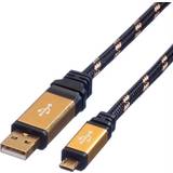 Roline USB-kabel Kablar Roline Gold USB A-USB Micro-B 2.0 0.8m