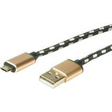 Roline Gold Reversible USB A-USB Micro-B 2.0 0.8m