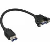 InLine USB-USB - USB-kabel Kablar InLine USB A-USB A 3.0 F-F 0.2m