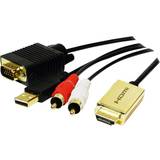 RCA stereo Kablar LogiLink HDMI-VGA/2RCA/USB A 2m