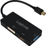 LogiLink Kabeladaptrar Kablar LogiLink DisplayPort Mini-DVI/HDMI/VGA M-F Adapter