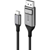 DisplayPort-kablar - Gråa Alogic Ultra USB C-DisplayPort 1m