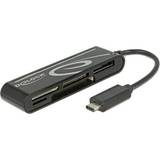 MiniSDHC Minneskortsläsare DeLock USB 2.0/USB-C OTG Card Reader for microSDXC/SDXC (91739)