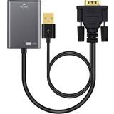 Standard HDMI-Standard HDMI - Svarta - USB-kabel Kablar MicroConnect VGA-HDMI/USB A M-F 0.2m