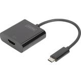 HDMI-kablar - High Speed (4K) - USB C-HDMI Digitus USB C-HDMI 3.1 M-F 0.2m