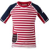 Randiga Badkläder Didriksons Surf UV T-shirt - Chili Red Simple Stripe (502473-946)