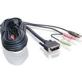 DVI - USB-kabel Kablar IOGEAR USB A/2x3.5mm/DVI SIngle Link-USB B/2x3.5mm/DVI SIngle Link 1.8m