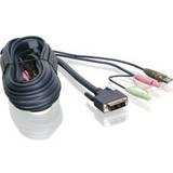 IOGEAR USB-kabel Kablar IOGEAR USB A/2x3.5mm/DVI SIngle Link-USB B/2x3.5mm/DVI SIngle Link 5m