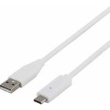 USB A-USB C - USB-kabel - Vita Kablar Deltaco USB A - USB C 2.0 1.5m