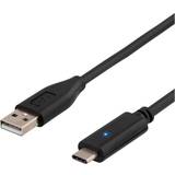 USB A-USB C - USB-kabel Kablar Deltaco USB A - USB C 2.0 2m