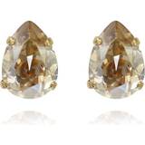 Caroline Svedbom Mini Drop Gold Plated Earrings w. Golden Shadow Crystal