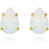 Caroline Svedbom Mini Drop Gold Plated Earrings w. White Opal Crystal
