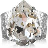Caroline Svedbom Classic Drop Rhodium Plated Ring W. Swarovski Crystals