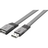 Renkforce USB A-USB A - USB-kabel Kablar Renkforce Flat USB A - USB A M-F 2.0 3m