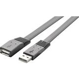 Renkforce USB-kabel Kablar Renkforce Flat USB A - USB A M-F 2.0 1m
