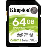 64 GB - U1 Minneskort Kingston Canvas Select Plus SDXC Class 10 UHS-I U1 V10 100MB/s 64GB