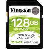Kingston 128 GB Minneskort Kingston Canvas Select Plus SDXC Class 10 UHS-I U3 V30 100/85MB/s 128GB