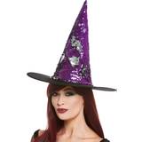 Lila Huvudbonader Smiffys Reversible Sequin Witch Hat