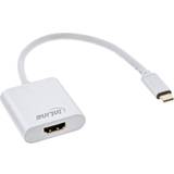 HDMI-kablar - Silver - USB C-HDMI InLine USB C-HDMI M-F 0.2m