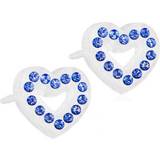 Blomdahl Brilliance Heart Hollow Earrings - White/Blue