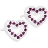 Blomdahl Brilliance Heart Hollow Earrings - White/Purple