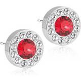 Blomdahl Brilliance Halo Earrings - Silver/Red