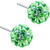 Blomdahl Ball Earrings - Silver/Green