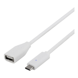 USB A-USB C - USB-kabel Kablar Deltaco USB A - USB C F-M 2.0 0.2m