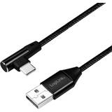 USB-USB - USB-kabel Kablar LogiLink Angled USB A-USB C 2.0 1m