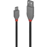 Röda - Skärmad - USB-kabel Kablar Lindy Anthra Line USB A-USB Micro-B 2.0 0.5m