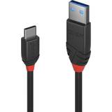 USB A-USB C - USB-kabel Kablar Lindy Black Line USB A-USB C 3.1 0.1m