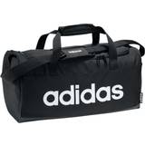 Svarta - Textil Duffelväskor & Sportväskor adidas Linear Logo Duffle Bag - Black/Black/White